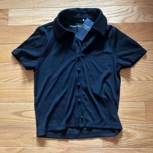 Abercrombie & Fitch Seamless Rib Fabric Polo, Size XS